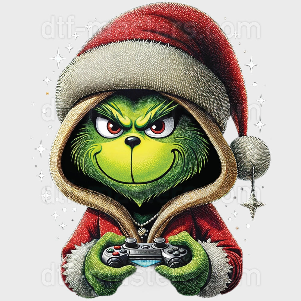 Grinchy Sparkly Rhinestone Gamer